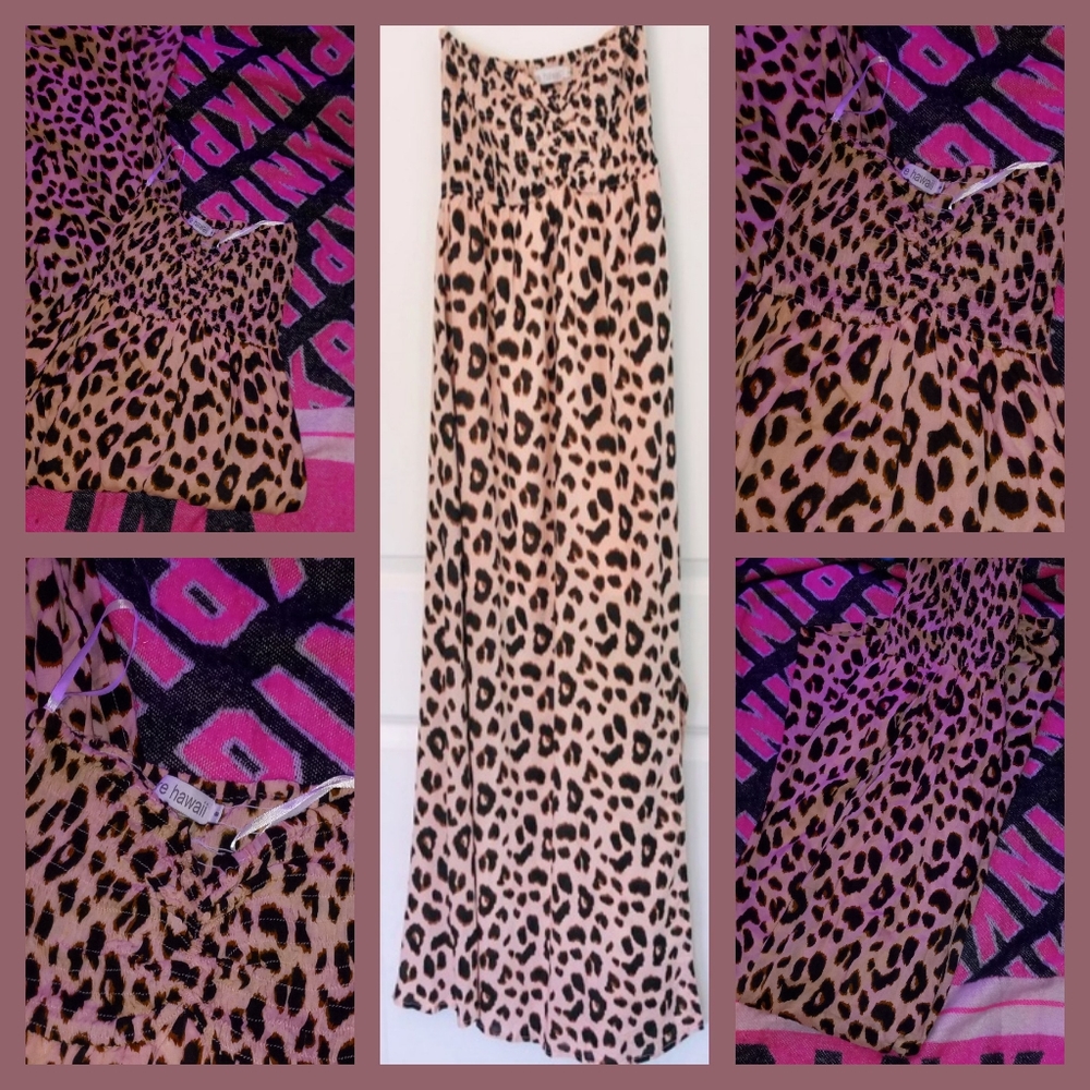 Tiare Hawaii Cheetah Print Strapless Dress